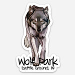 Approaching Wolf Sticker