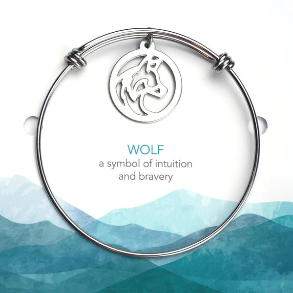 Steel Wolf and Bison Bracelets