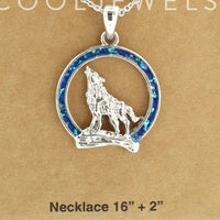 Arched Howling Wolf Necklace