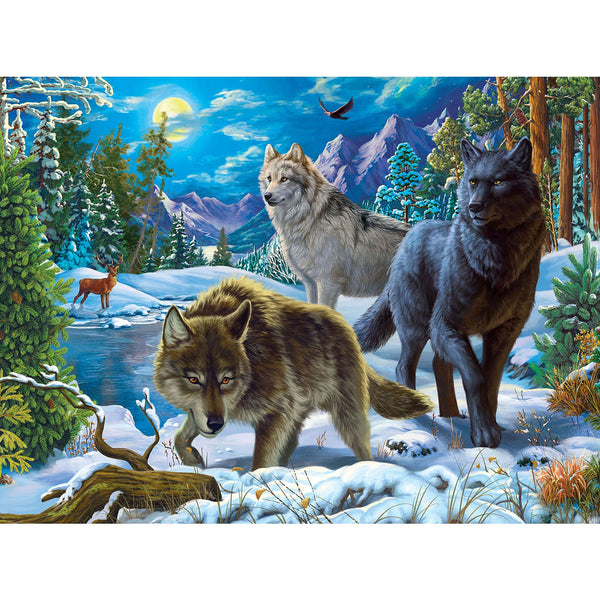 Wolves on a Snowy Night 1000 Piece Puzzle