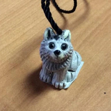 Clay Wolf Necklace