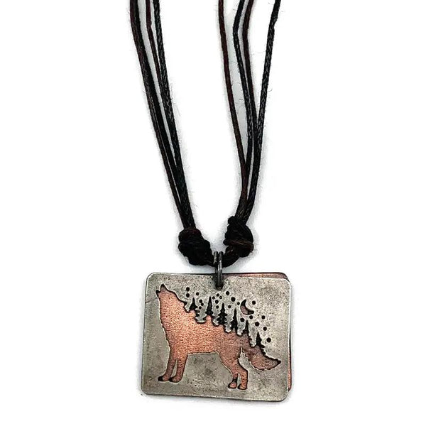 Square Necklace with Tree