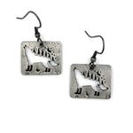 Square Earrings with Trees