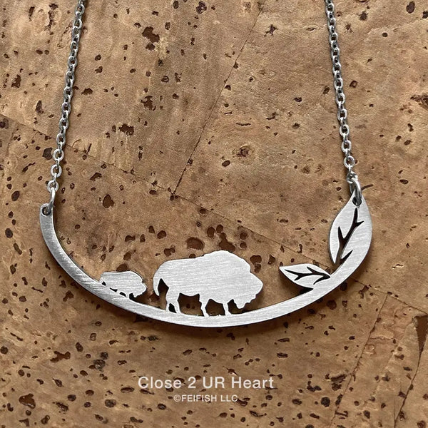 Bison and Calf Necklace