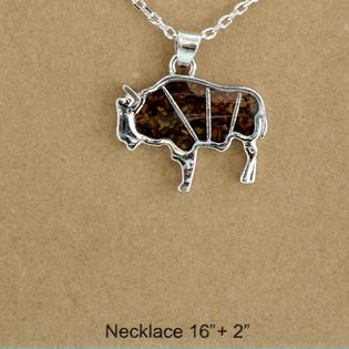 Bison Crushed Stone Necklace