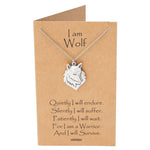 Inspirational Wolf Profile Necklace