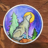 Watercolor Wolves Vinyl Stickers